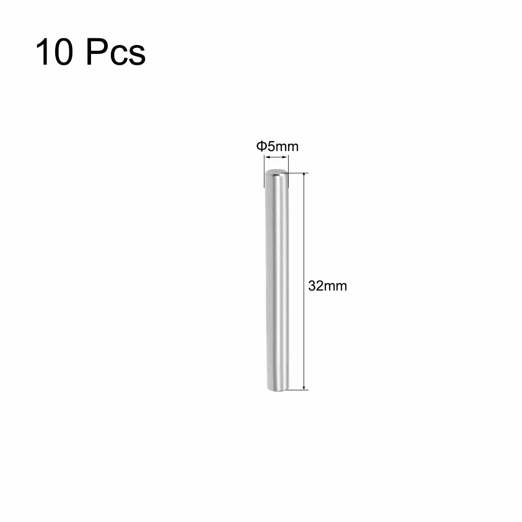 sourcing map 10 sztuk kołków do łóżka piętrowego kołków regałowych małe regały podporowe 5 mm x 32 mm stal szlachetna 304 srebrny odcień