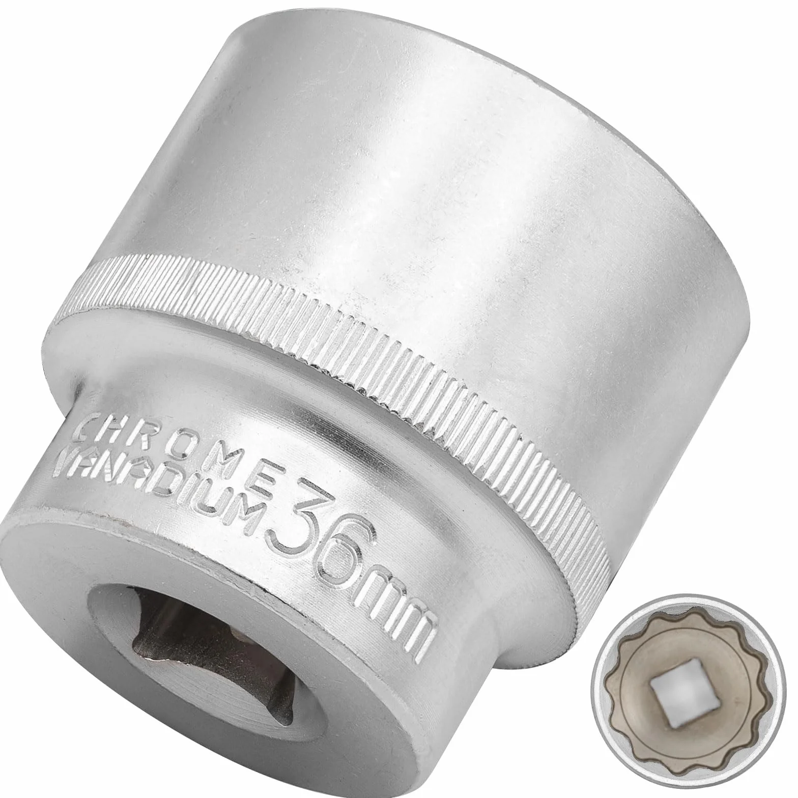 DAKCOS 36 mm nasadka klucza nasadowego z wieloma zębami | 12 kantów | 12,5 mm (1/2") | CR-V