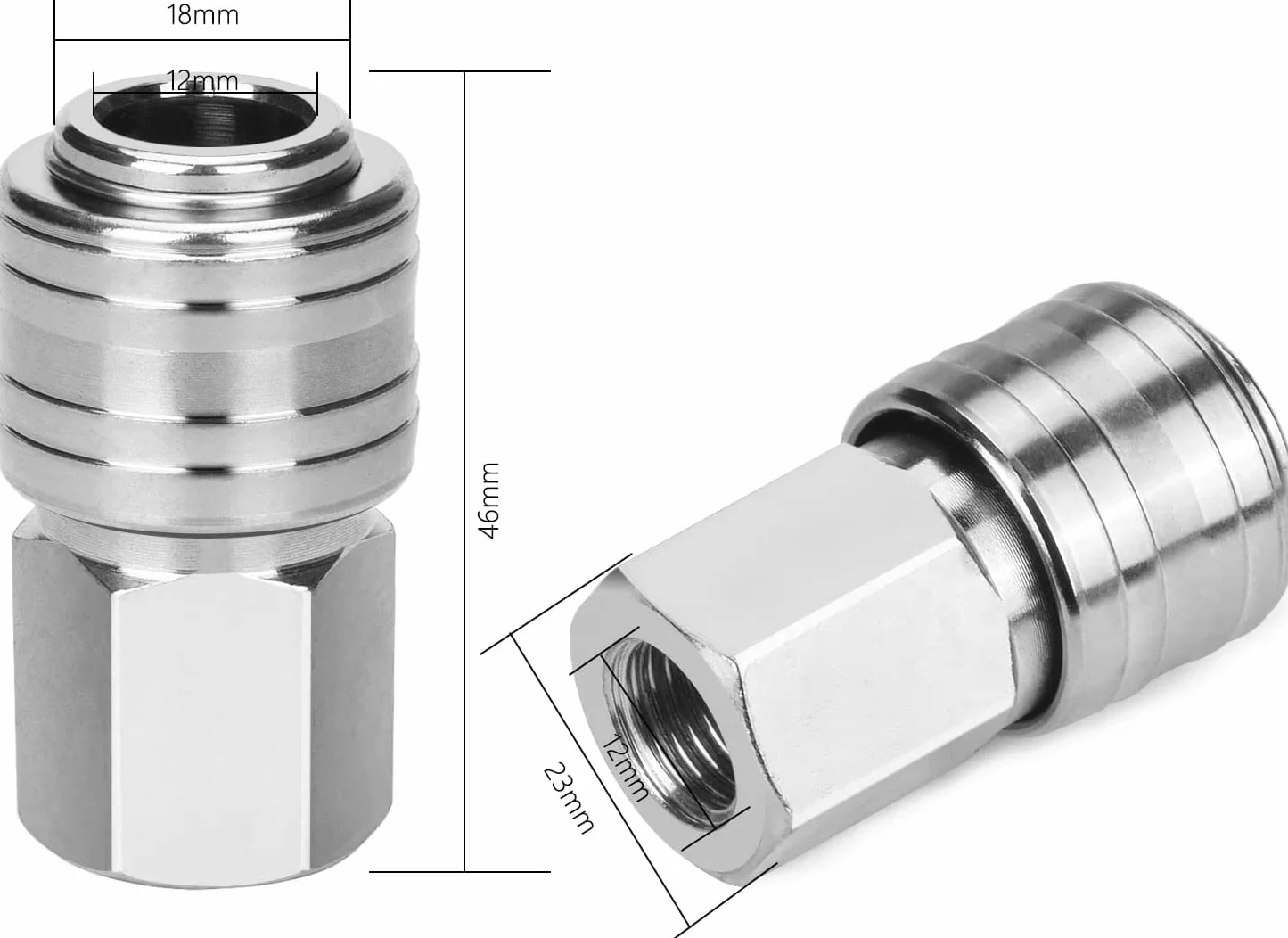Pack of 10 Euro Compressed Air Coupling 1/4 Inch BSP Quick Coupling for Hoses Coupling Plug Air Line Hose Compressor Fitting Couplings Air Hose Connector Plug Connectors