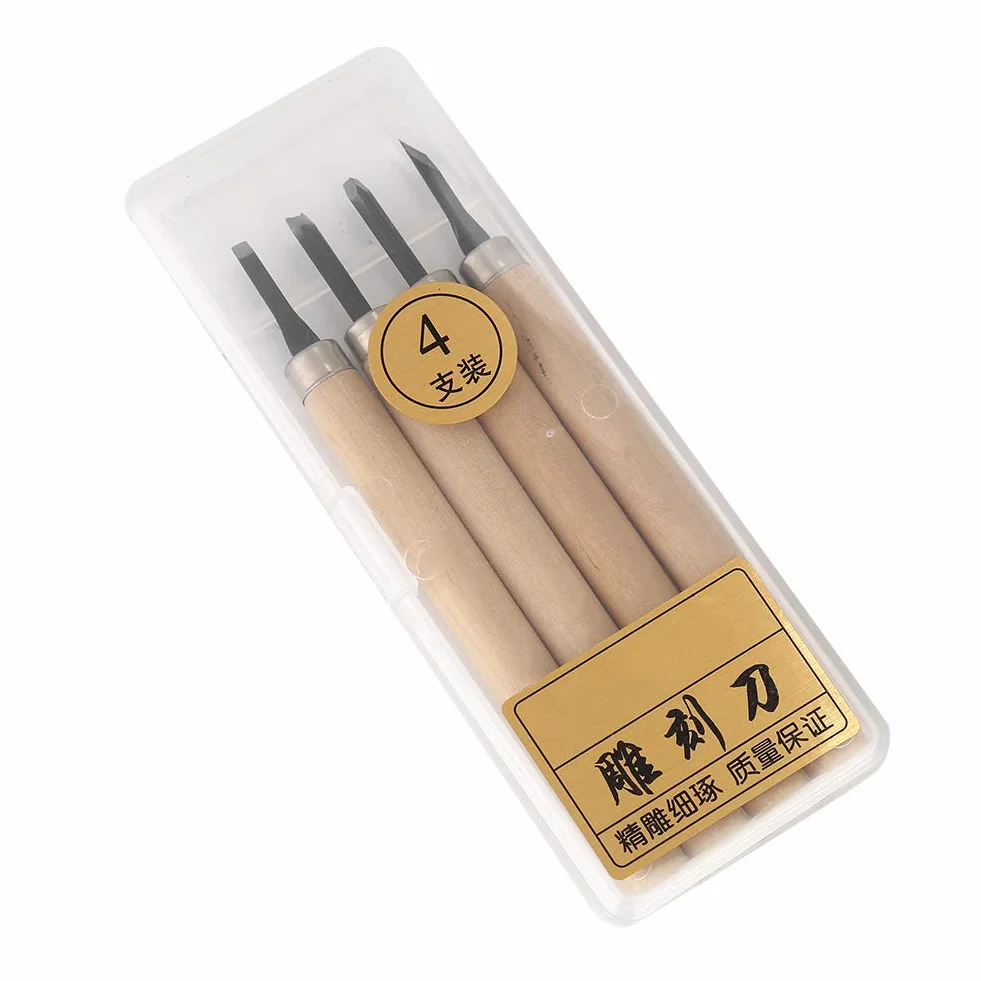 Holz Messer, Tools Set, 4?PCS professionelle Messer Manuelle Spitzer Gummi Stempel Messer Carving Tools Set