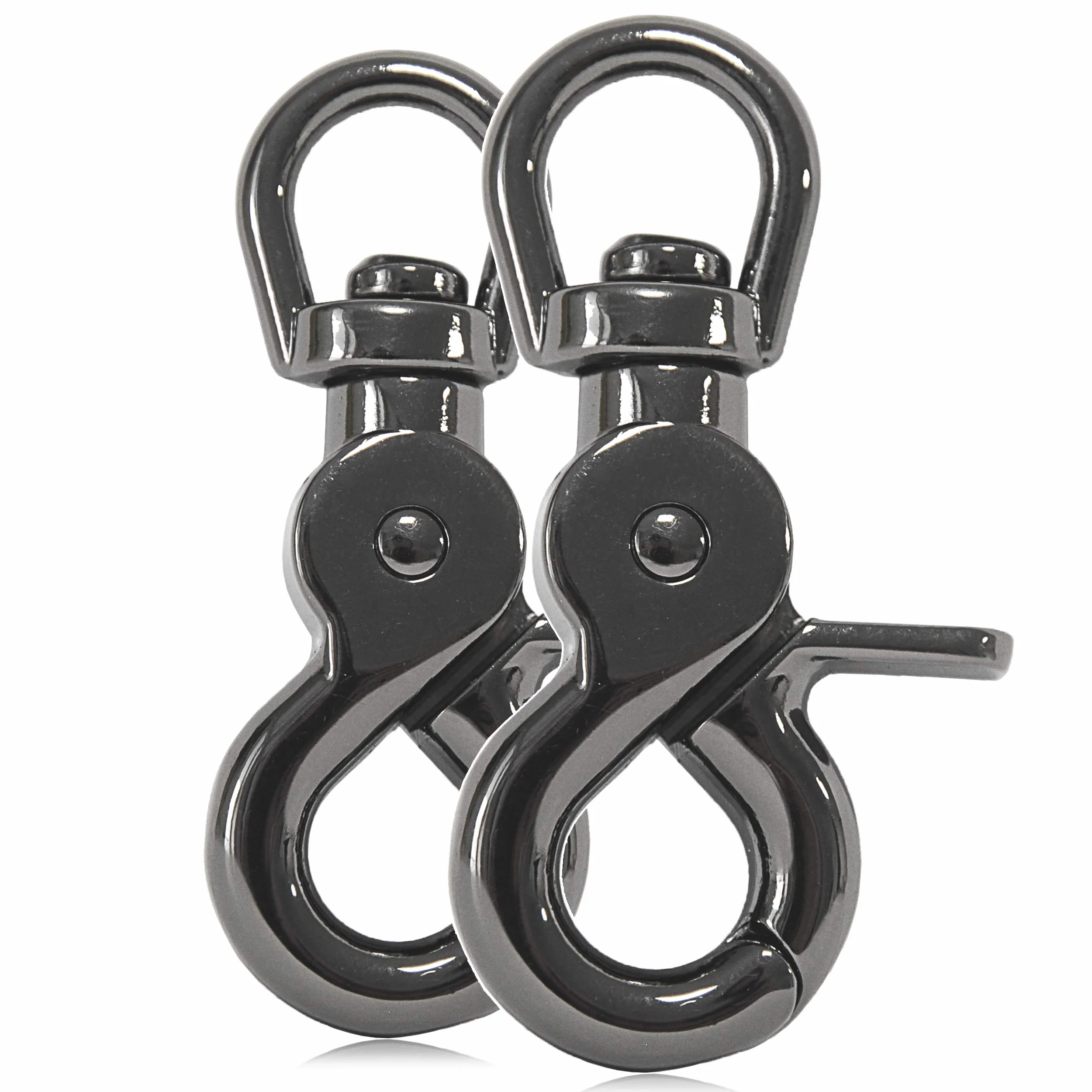 Ganzoo karabińczyk nożycowy z przegubem obrotowym, hak do smyczy i taśmy na szyję dla psa, kolor titan, odlew cynkowy 61 mm, zestaw 2 szt., do Paracord 550 i breloka do obroży i pasków, do prac