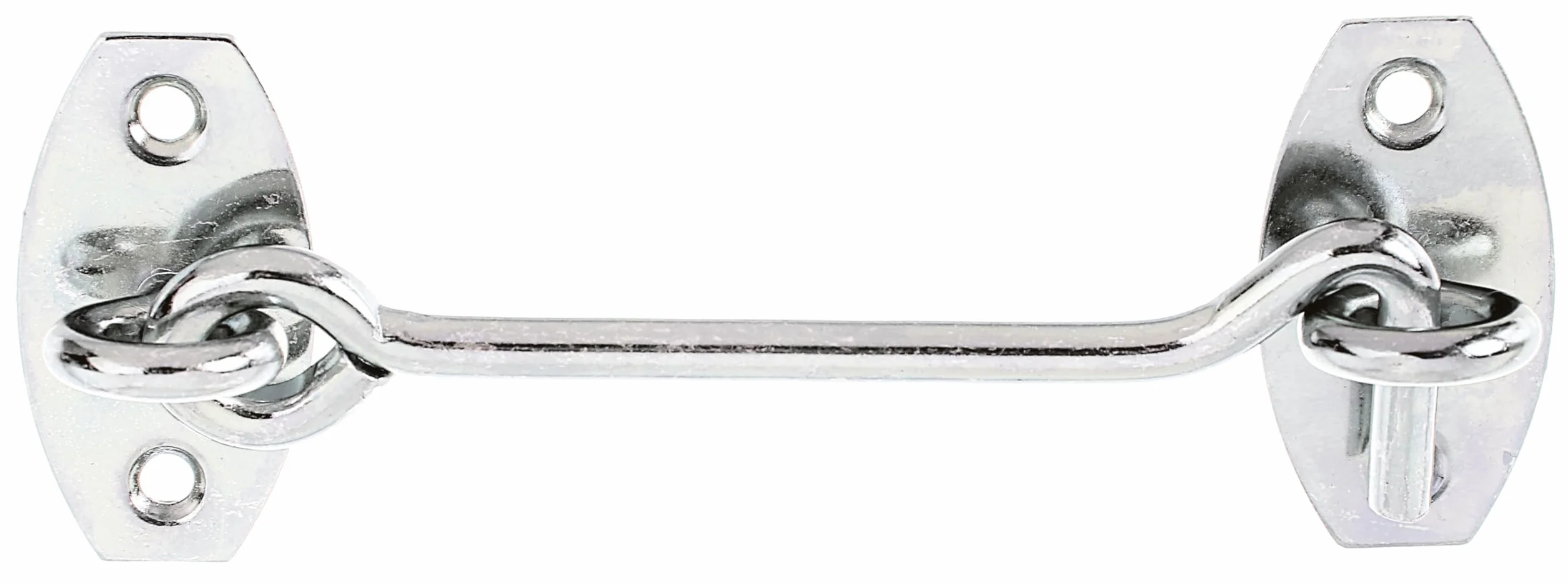 Alberts 903848 hak sztormowy, z płytami kątowymi lub oczkami na płytach, ocynkowany galwanicznie na żółto, długość 100 mm, hak Ø 5,2 mm