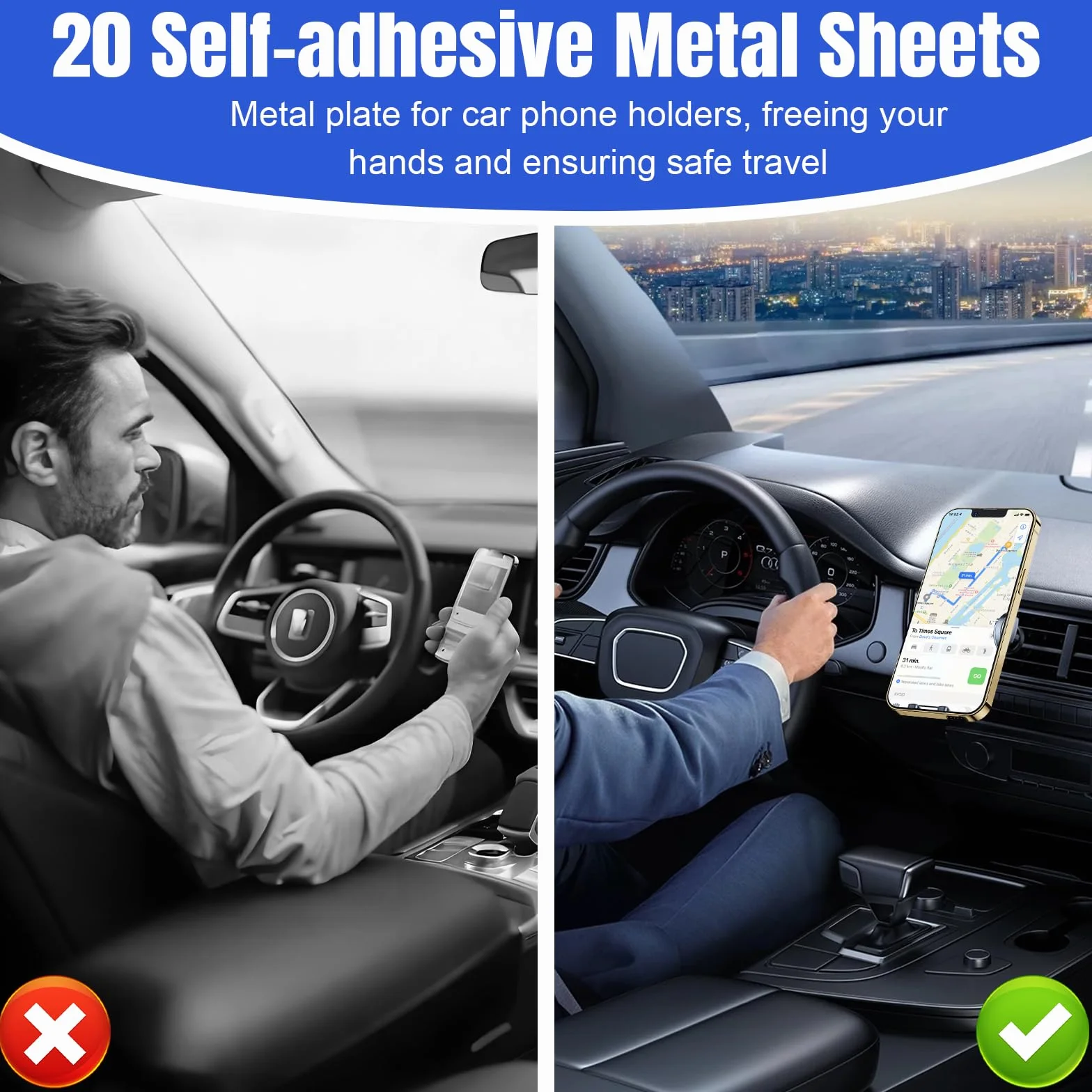 20 sztuk metalowych płytek na magnesy, metalowe płytki, samoprzylepne, metalowe płytki na telefon komórkowy, kwadratowe metalowe płytki, metalowe płytki samoprzylepne, do uchwytów na telefon