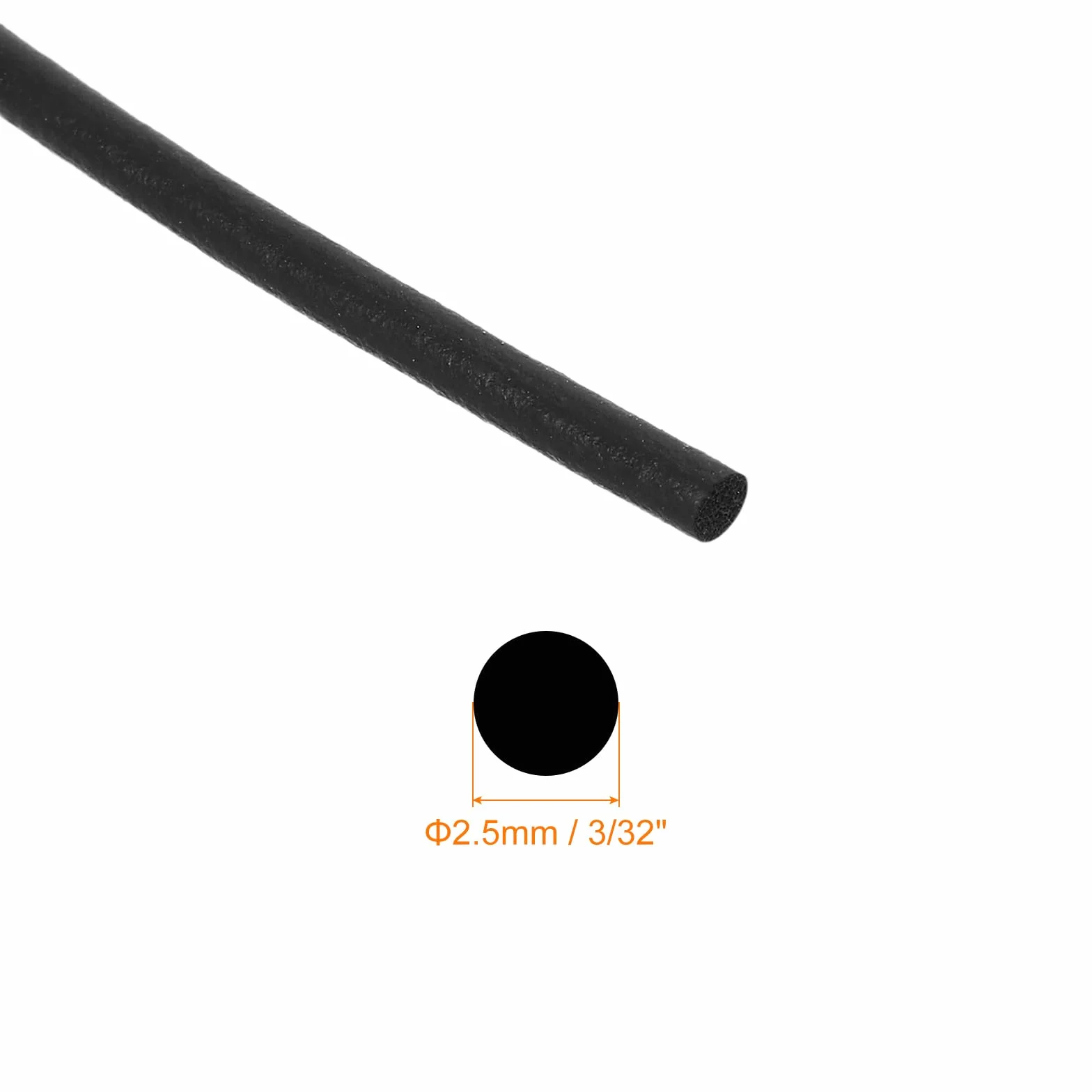 QUARKZMAN Gumowe paski uszczelniające z pianki, średnica 2,5 mm, długość 8 m, okrągła guma EPDM do samodzielnego uszczelnienia, łożyska, podkładki, rury piankowe, rękodzieło