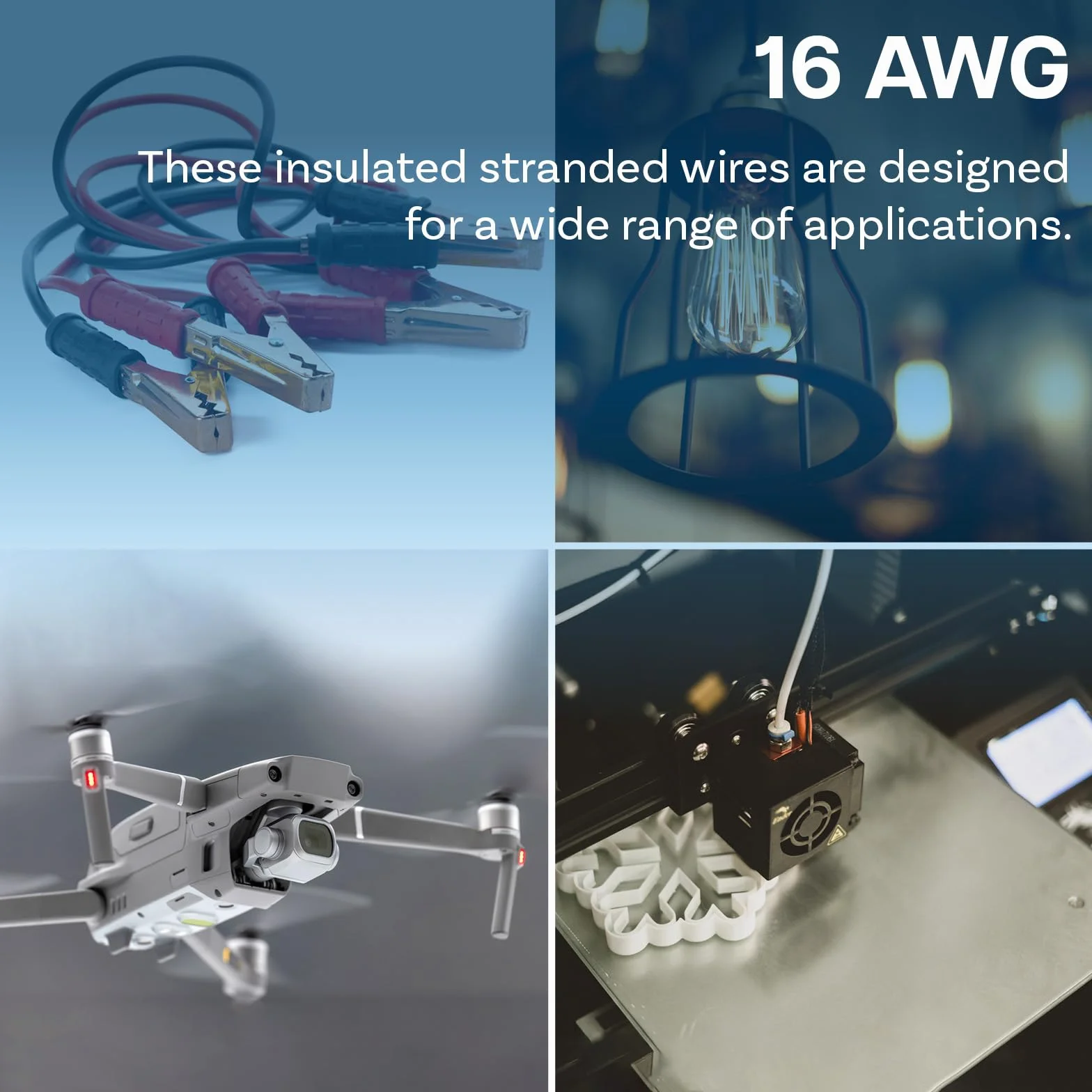 MMOBIEL 16 AWG silikonowy kabel elektroniczny – 16 Gauge (1,31 mm²), ocynkowany kabel miedziany – 2 oddzielne kable czerwone i czarne, każdy 1,5 m / 5 ft do RC, dronów, drukarek 3D, baterii, kabli