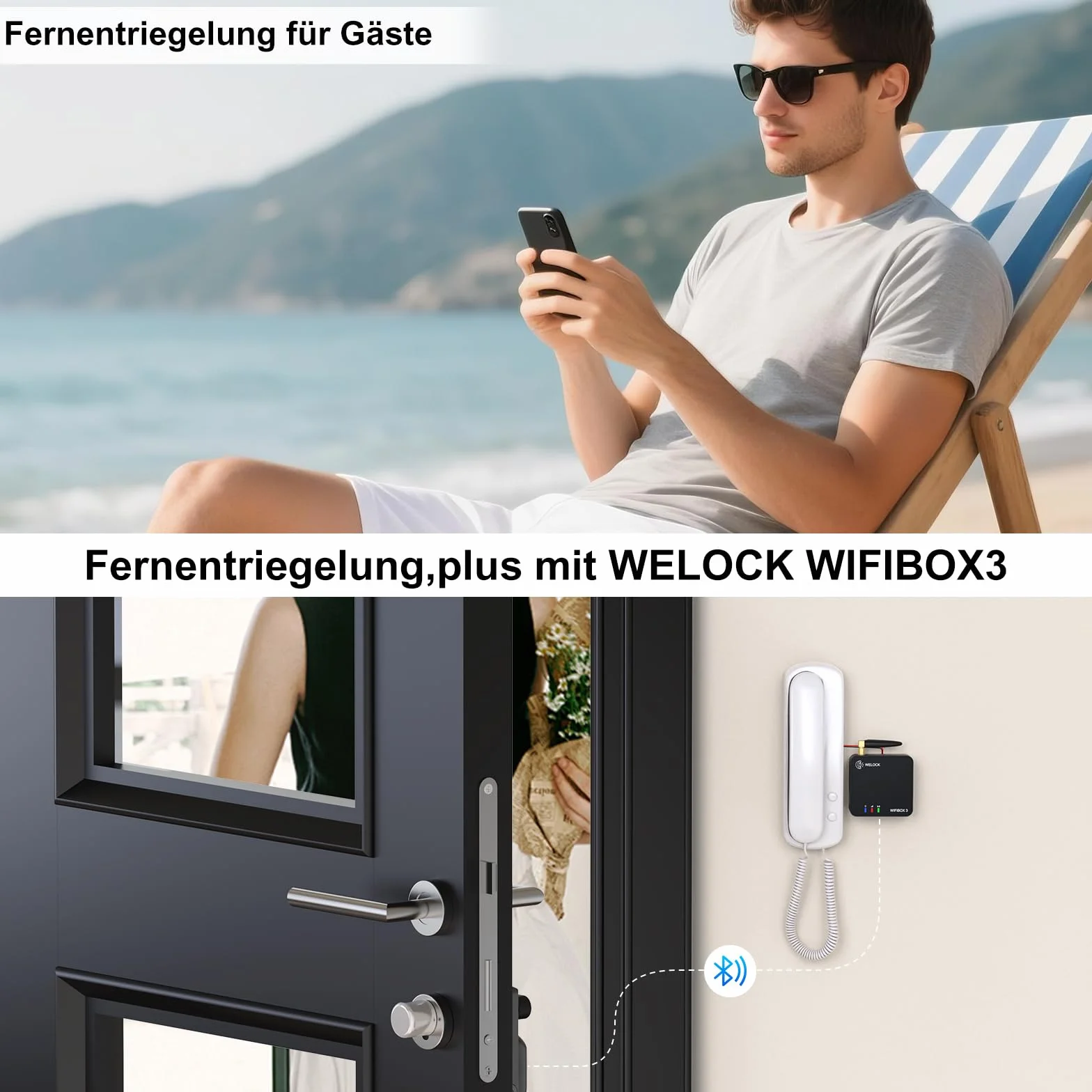 WELOCK U81 Inteligentny zamek do drzwi Ultra z odciskiem palca, hasłem, Wi-Fi, aplikacją i kartą RFID, część zamienne, klucz mechaniczny, elektroniczny zamek do drzwi wejściowych, regulowany dla 50