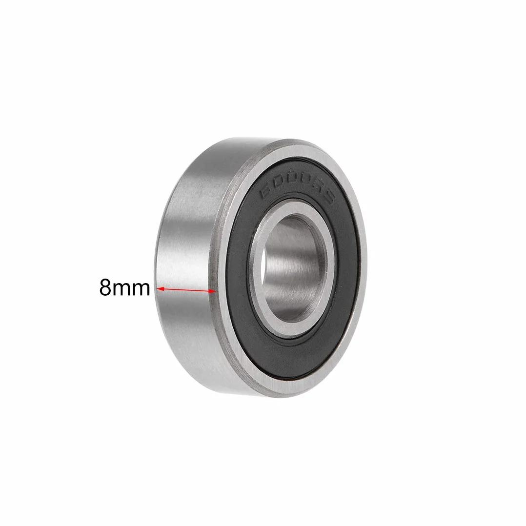 sourcing map 2 szt. rowki łożyska kulkowe 6000-2RS Z2 podwójne ekranowane stal węglowa 10 mm X 26 mm X 8 mm