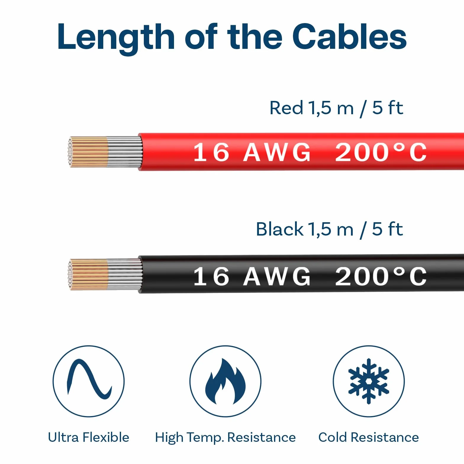MMOBIEL 16 AWG silikonowy kabel elektroniczny – 16 Gauge (1,31 mm²), ocynkowany kabel miedziany – 2 oddzielne kable czerwone i czarne, każdy 1,5 m / 5 ft do RC, dronów, drukarek 3D, baterii, kabli