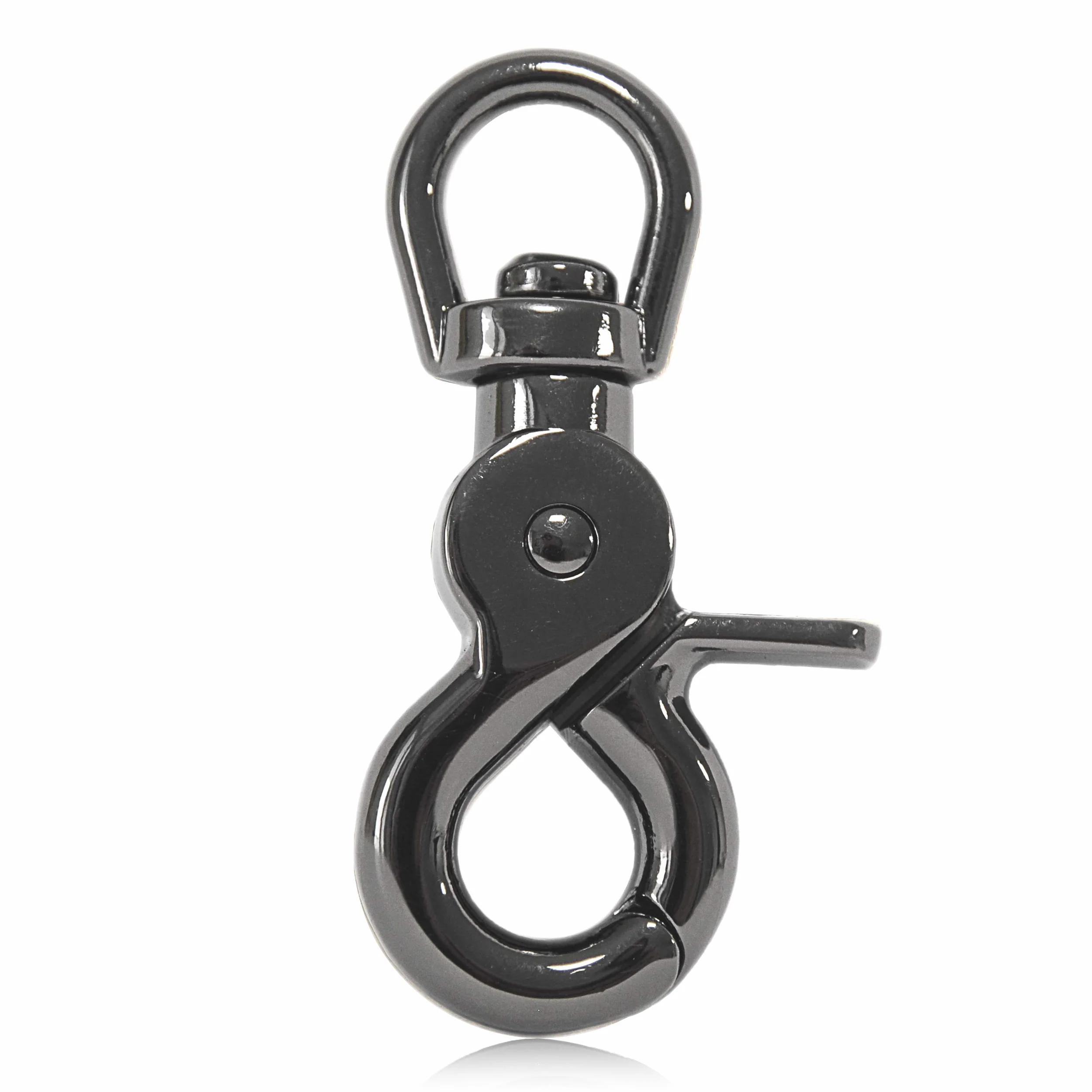 Ganzoo karabińczyk nożycowy z przegubem obrotowym, hak do smyczy i taśmy na szyję dla psa, kolor titan, odlew cynkowy 61 mm, zestaw 2 szt., do Paracord 550 i breloka do obroży i pasków, do prac