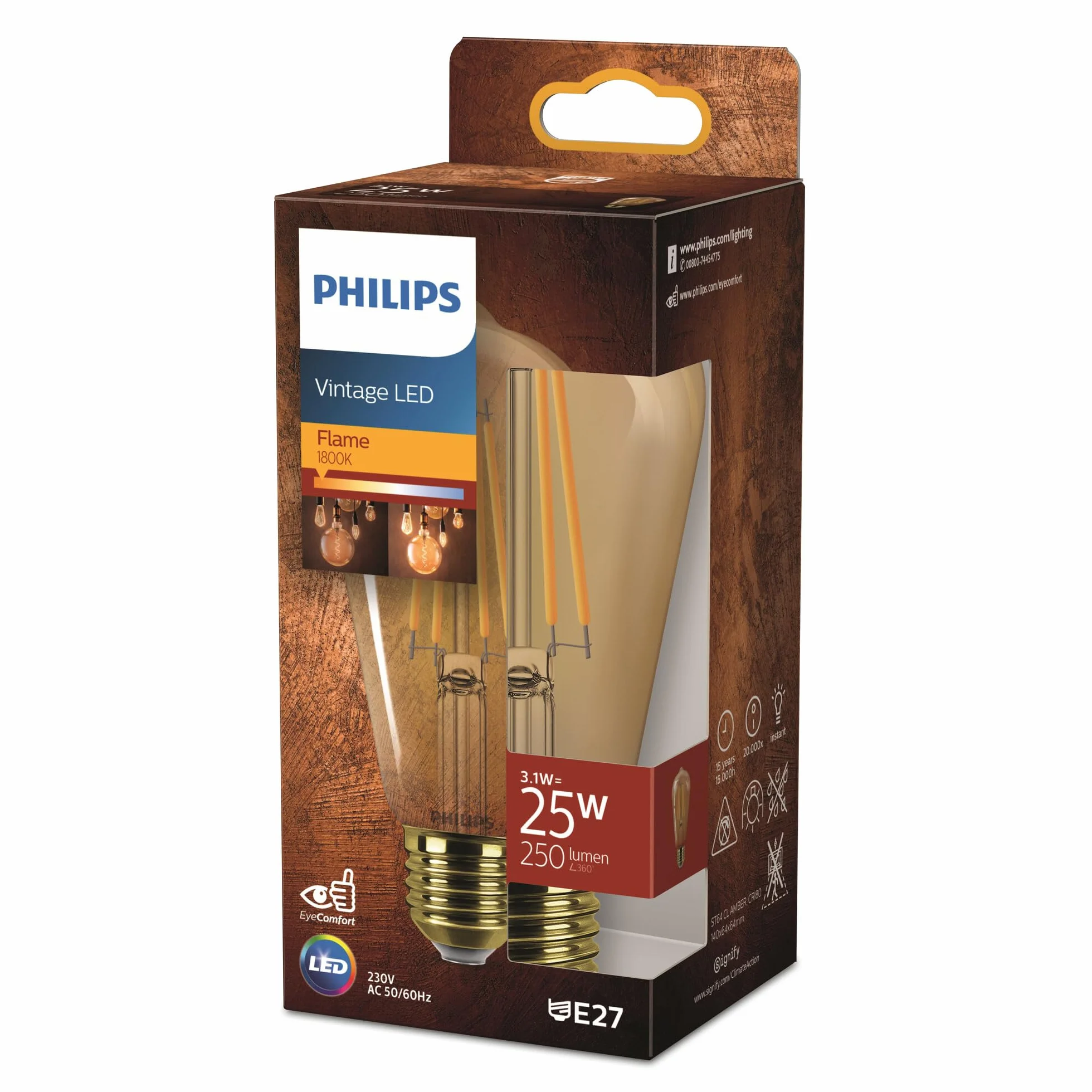 Philips Żarówka LED ST64 25W 1800K E27 NDSRT Amber 1PF