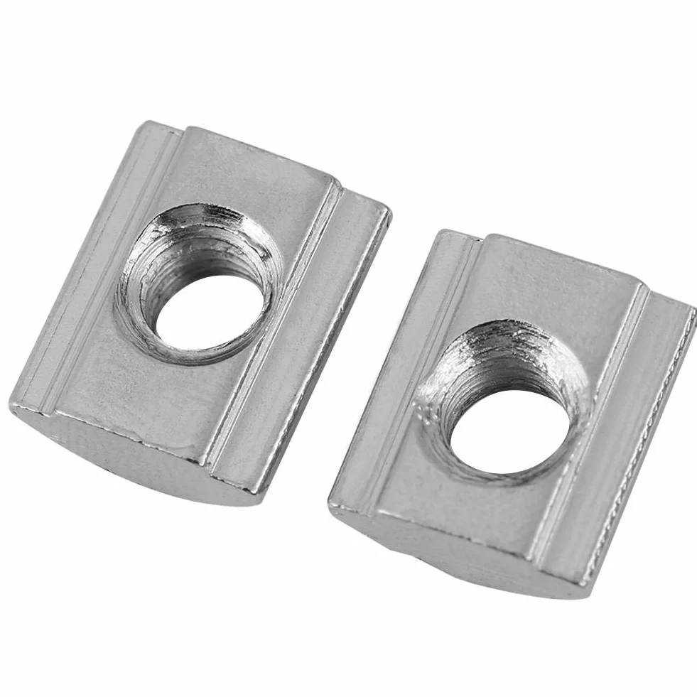 Zestaw 50 sztuk nakrętek przesuwnych w kształcie litery T z normą europejską ze stali węglowej do profili aluminiowych (EU20-M5)