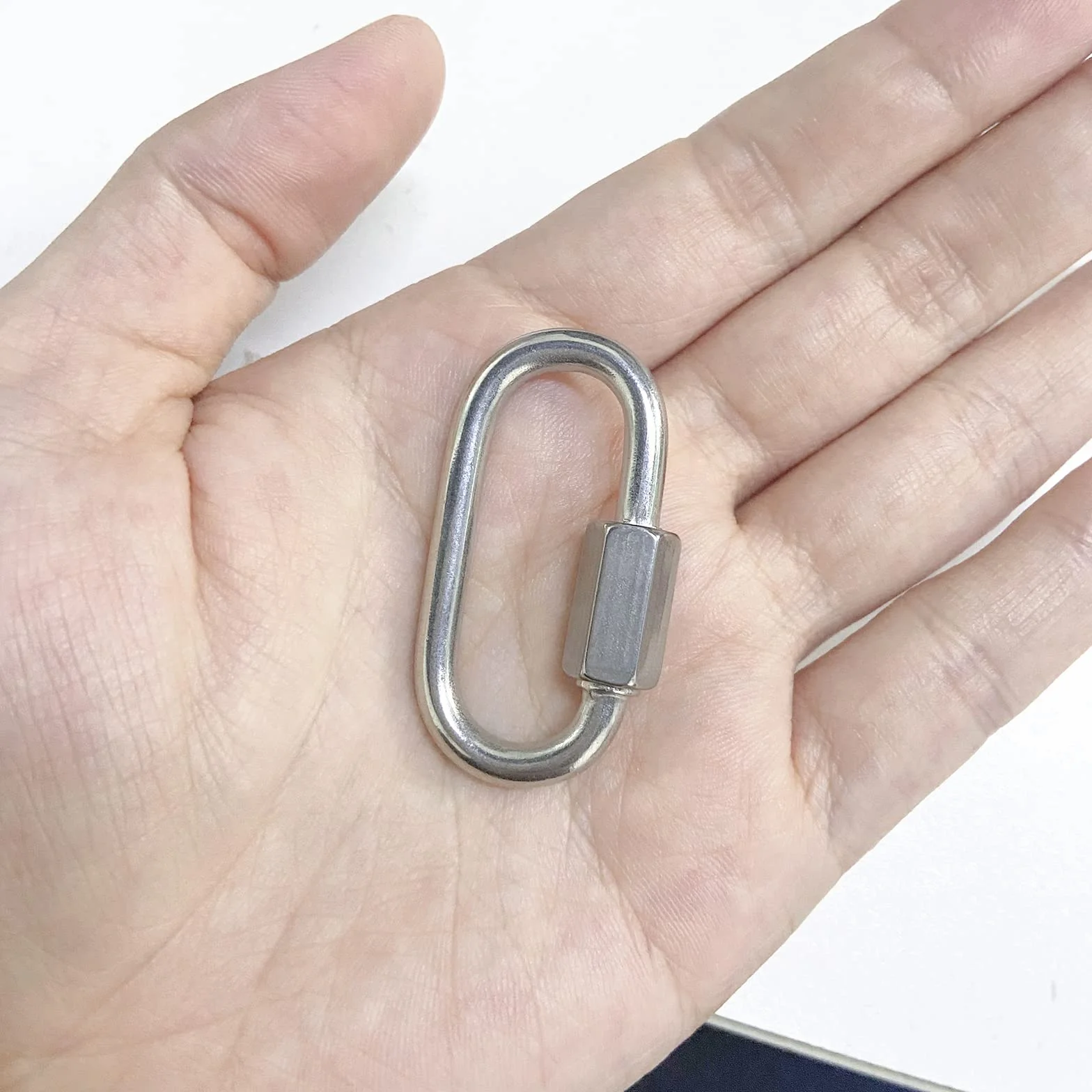 6 sztuk karabińczyków śrubowych M4/0,16", 304 stal szlachetna Heavy Duty kształt D Quick Link z zamknięciem śrubowym, klipsy blokujące, haki do wspinaczki na kemping