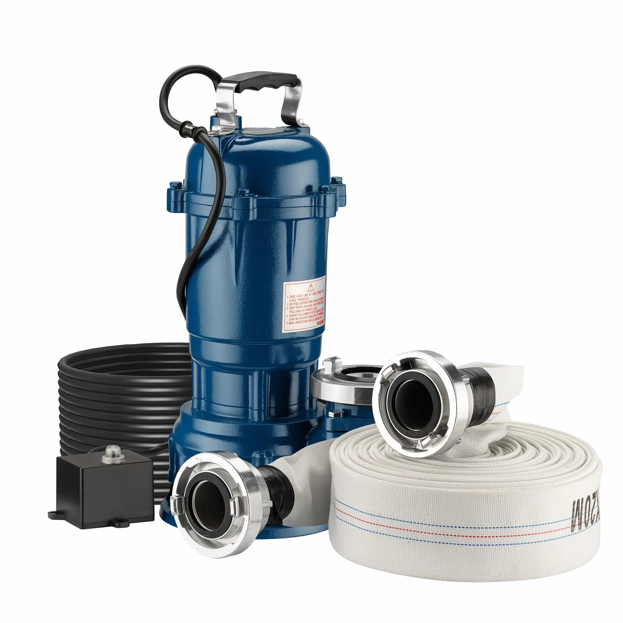 Wiltec Pompa do brudnej wody Pompa zatapialna 1100 W o natężeniu przepływu 15 000 l/h z wężem o długości 20 m Pompa