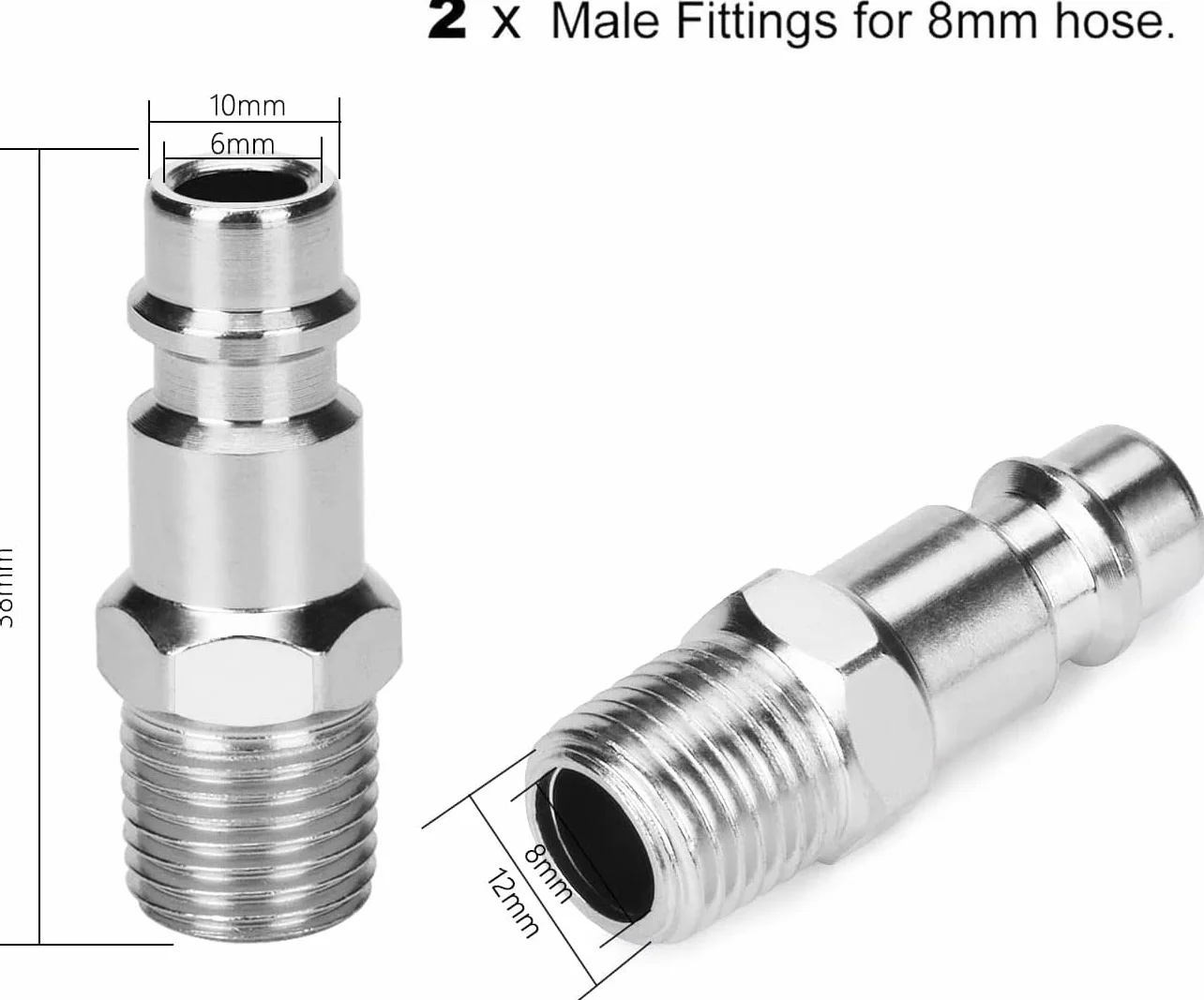 Pack of 10 Euro Compressed Air Coupling 1/4 Inch BSP Quick Coupling for Hoses Coupling Plug Air Line Hose Compressor Fitting Couplings Air Hose Connector Plug Connectors