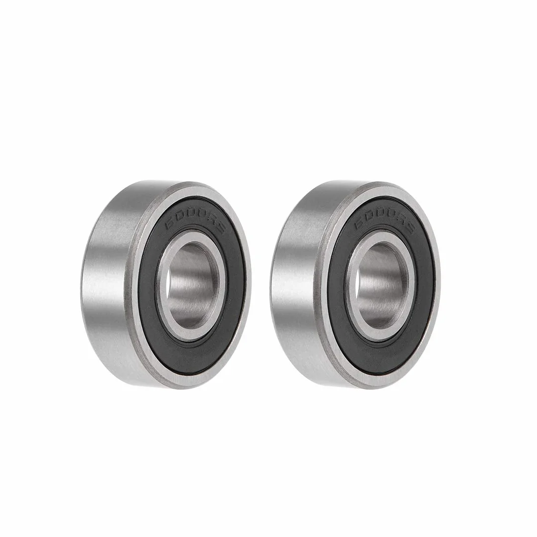 sourcing map 2 szt. rowki łożyska kulkowe 6000-2RS Z2 podwójne ekranowane stal węglowa 10 mm X 26 mm X 8 mm