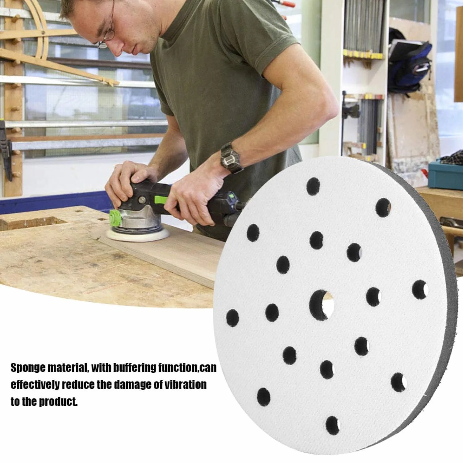 Miękka Podkładka Polerska, średnica 150 Mm Miękka Gąbka Buforowa Podkładka Podkładki Szlifierskie do Polerki i Szlifierki(6 inch 17 holes)