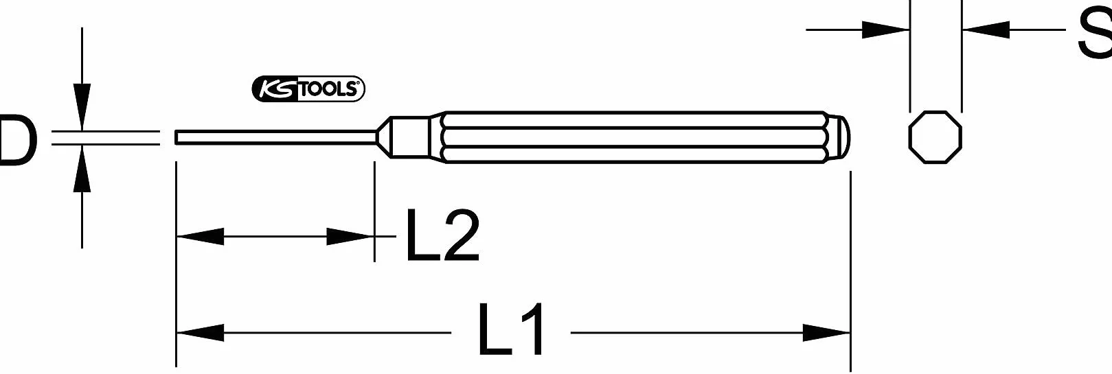 KS Tools 162.0375 Wybijak, Ø4mm, 8-katny