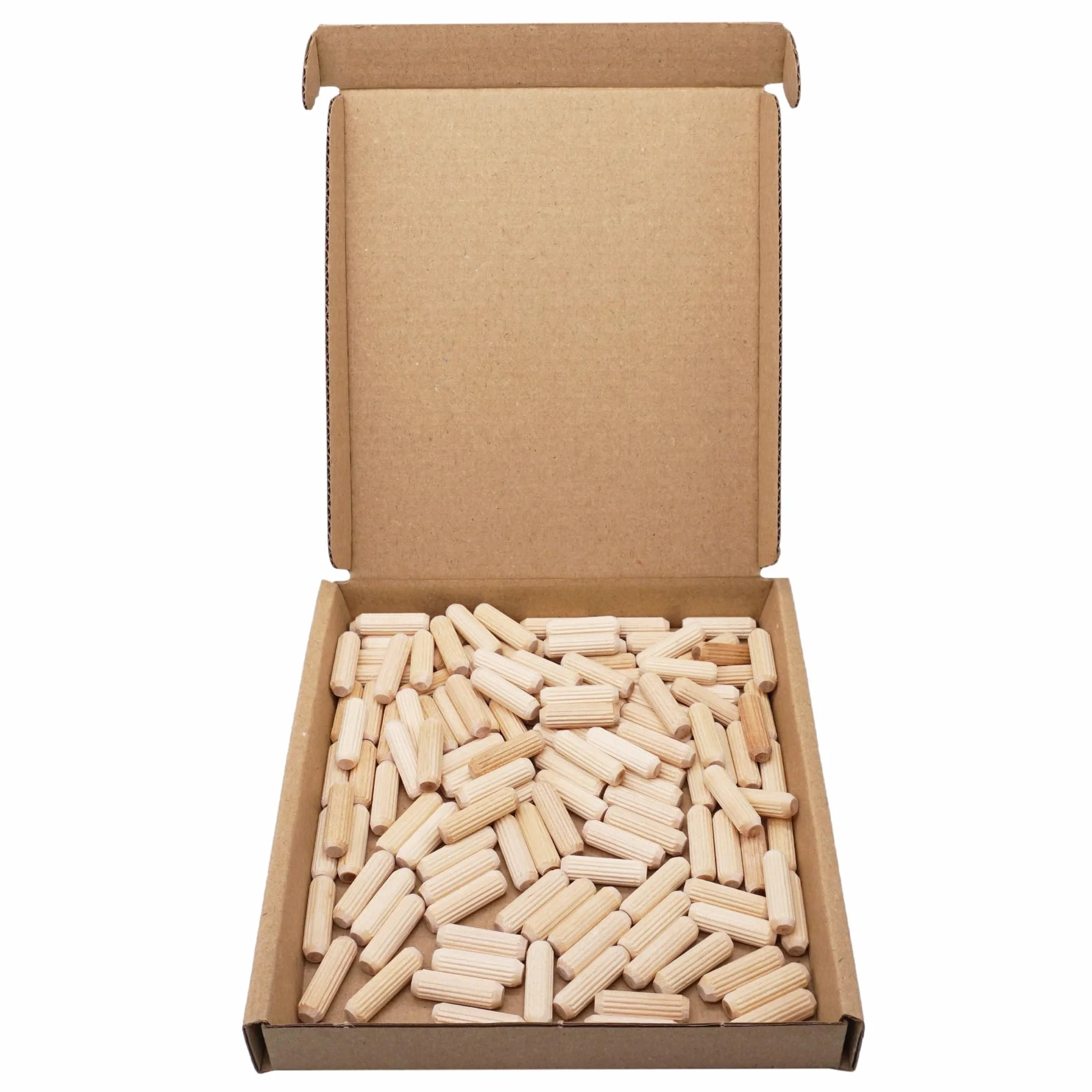 SKIR'CO (100 sztuk) Drewniane kołki 6 x 20 mm, kołki drewniane rowkowane, żebrowane kołki do mebli, kołki rowkowane