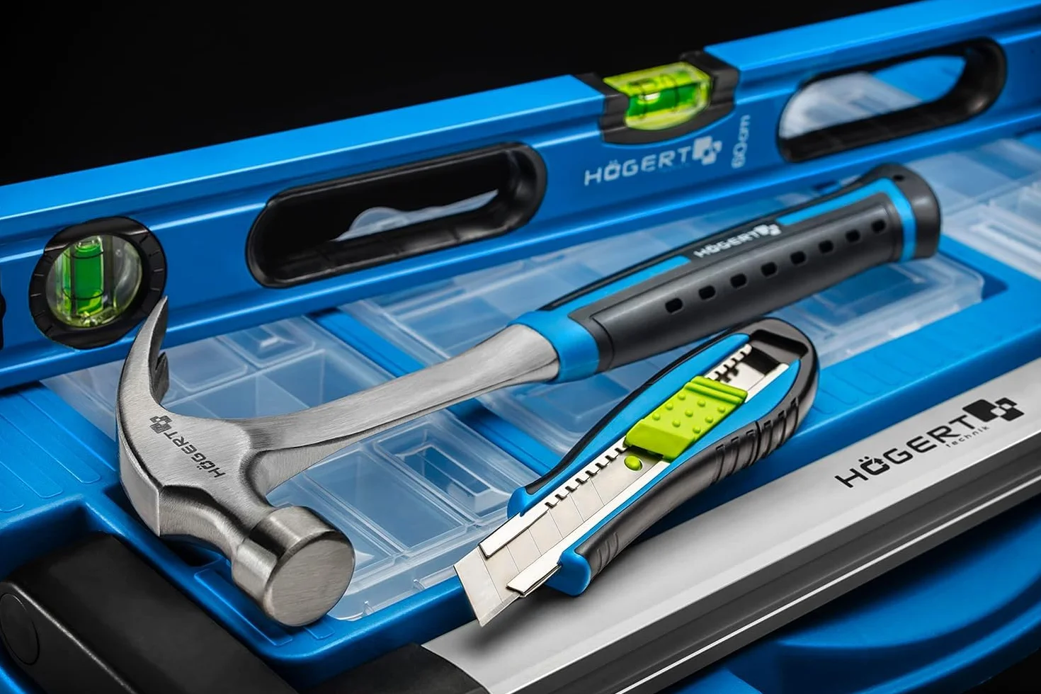 Högert Technik HT4M001-D Poziomica Libellowa, Niebieski, 20 cm