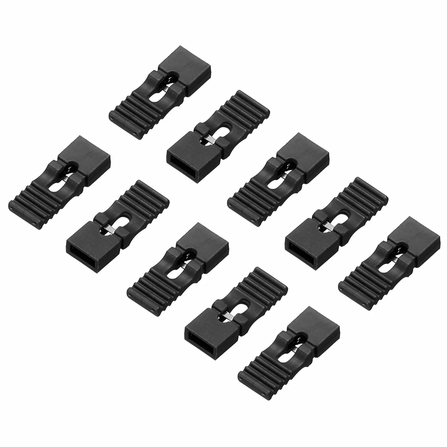 sourcing map Nasadka na złączkę 2,54 mm Pitch Pin Header przyłącze długie typ Jumper osłona wtyku DIY części naprawcze, czarne 20 sztuk