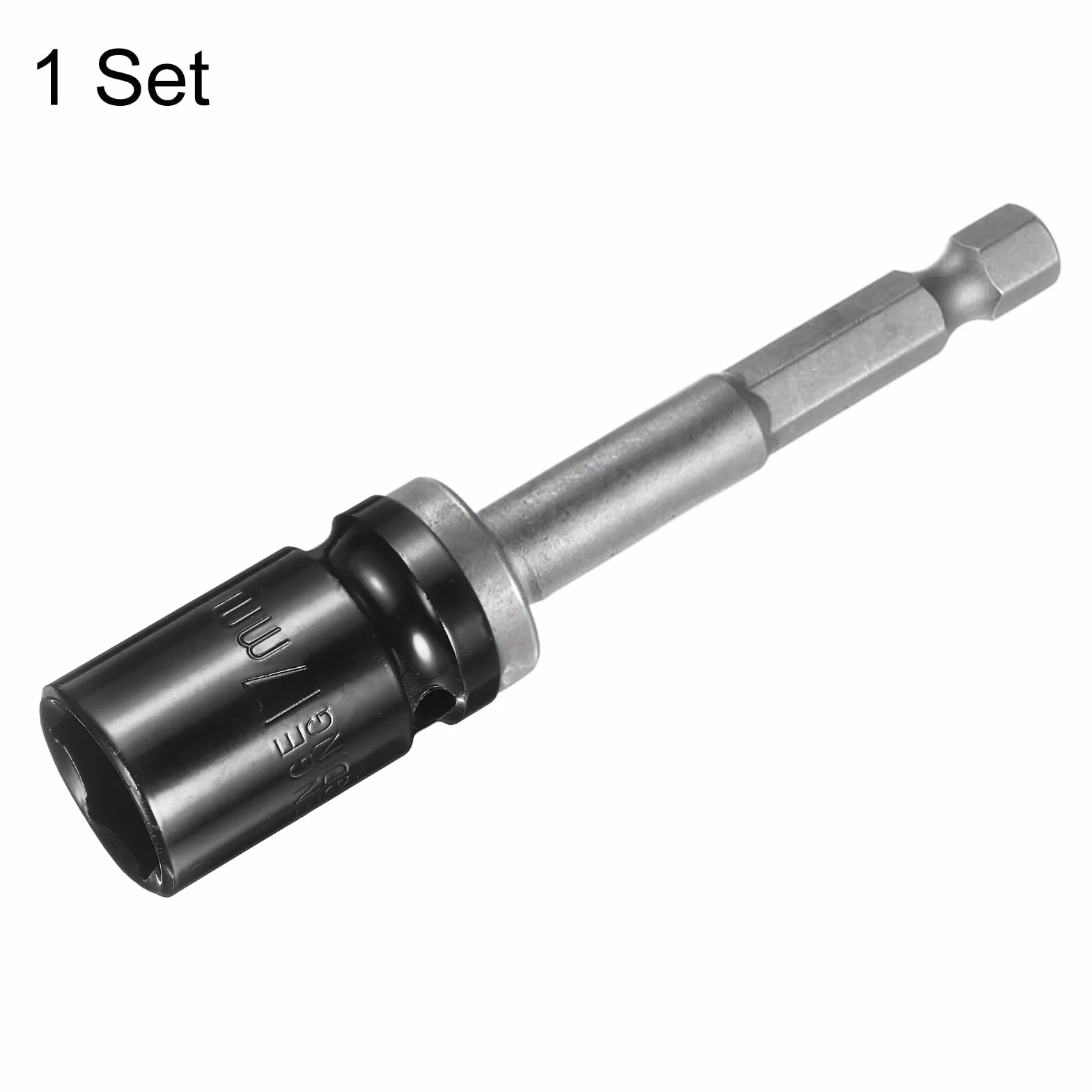 QUARKZMAN Deep 6-punktowy śrubokręt udarowy 1/2", napęd 17 mm, metryczny klucz nasadowy 1,5", długość z adapterem sześciokątnym 1/4", zestaw narzędzi ze stali CR-V do śrub sześciokątnych i nakrętek
