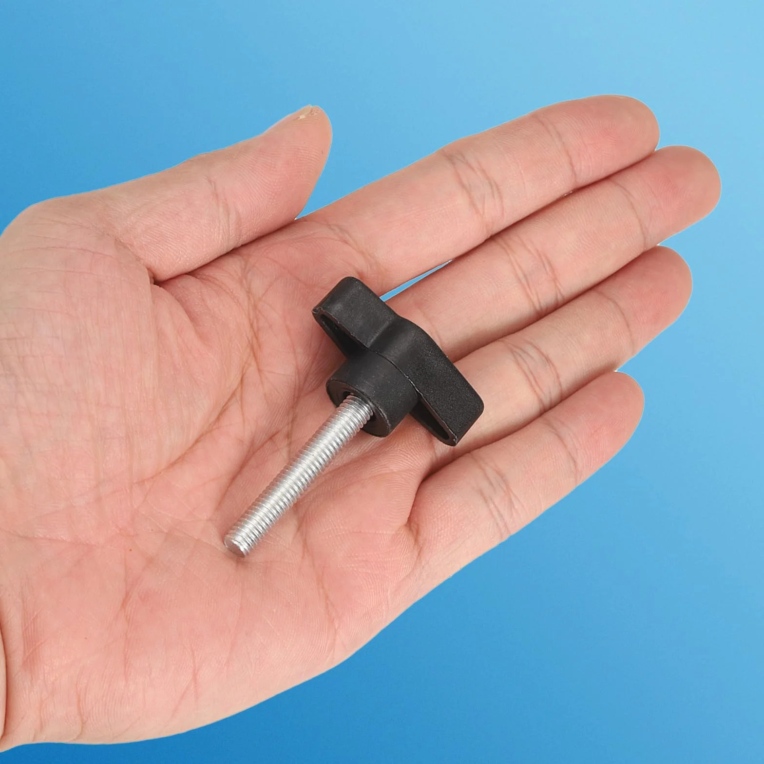 PATIKIL Śruba motylkowa T z uchwytem M6 x 20 mm, 6 sztuk śrub mechanicznych ze stali węglowej do usuwania ręcznej wymiany dokręcania gałki blokujące zasilanie, czarny