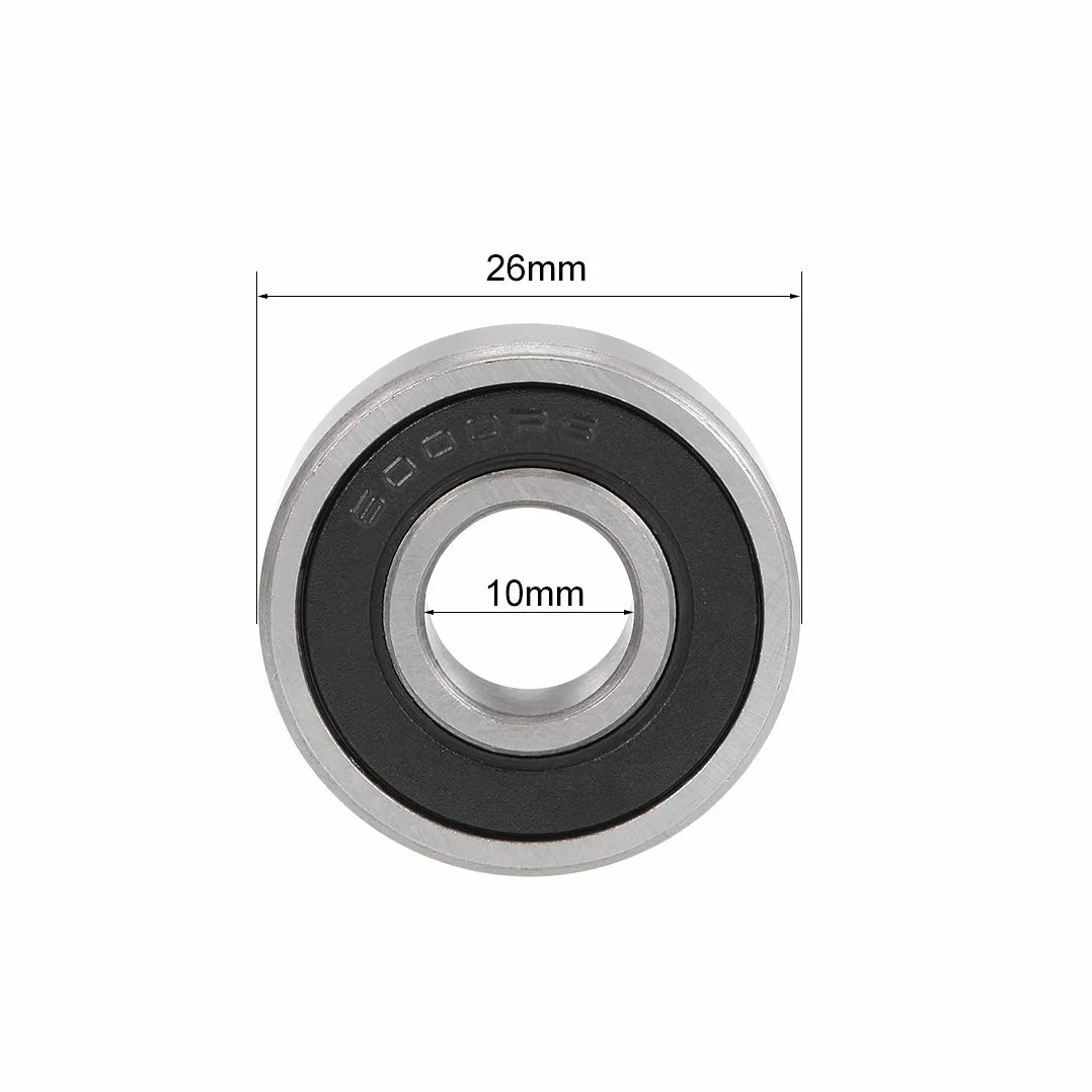 sourcing map 2 szt. rowki łożyska kulkowe 6000-2RS Z2 podwójne ekranowane stal węglowa 10 mm X 26 mm X 8 mm