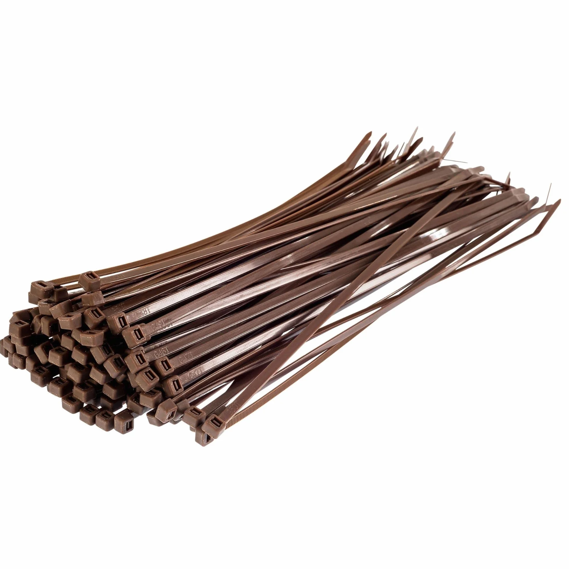 Gocableties Brązowe opaski kablowe, 300 mm x 3,6 mm, 100 sztuk, 30 cm nylonowe opaski na zamek błyskawiczny, wielofunkcyjne plastikowe opaski zaciskowe, bezpieczny mechanizm samoblokujący, do domu,