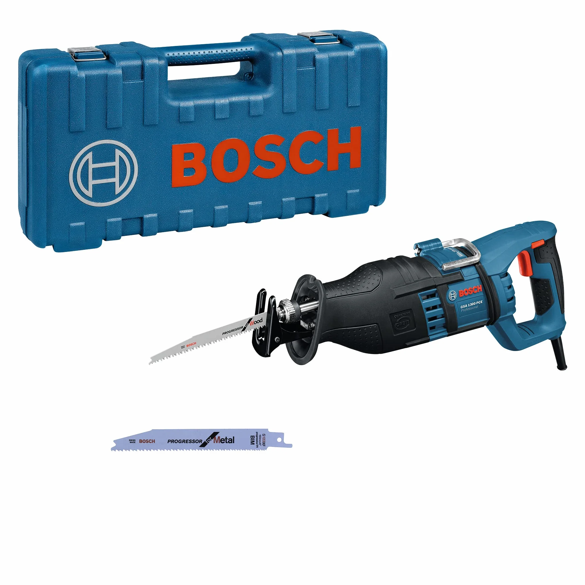 Bosch Professional: piła szablasta GSA 1300 PCE (1 300 W, prędkość skokowa bez obciążenia 0 – 2.900 min-1, 2 brzeszczoty do pił szablastych, walizka)