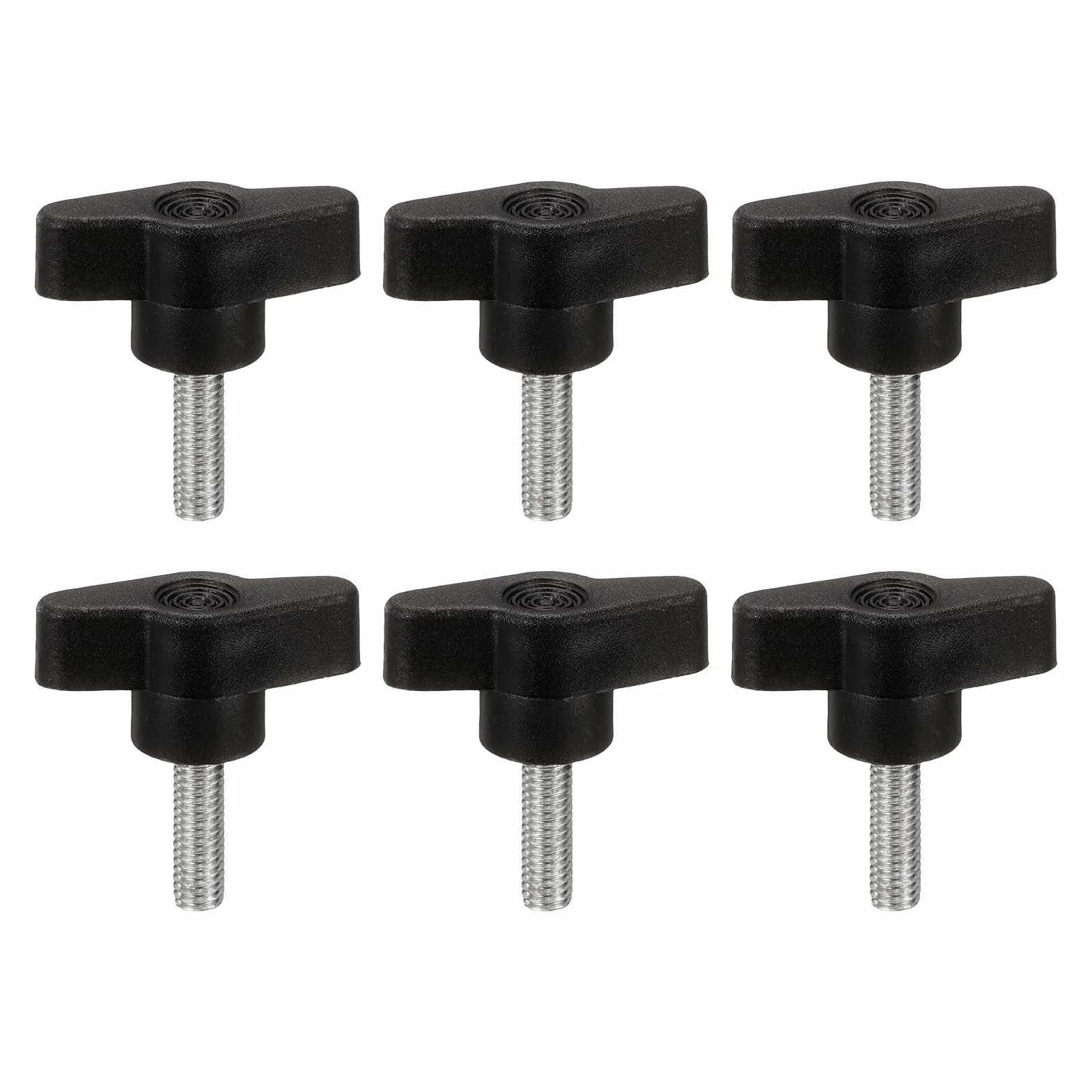 PATIKIL Śruba motylkowa T z uchwytem M6 x 20 mm, 6 sztuk śrub mechanicznych ze stali węglowej do usuwania ręcznej wymiany dokręcania gałki blokujące zasilanie, czarny