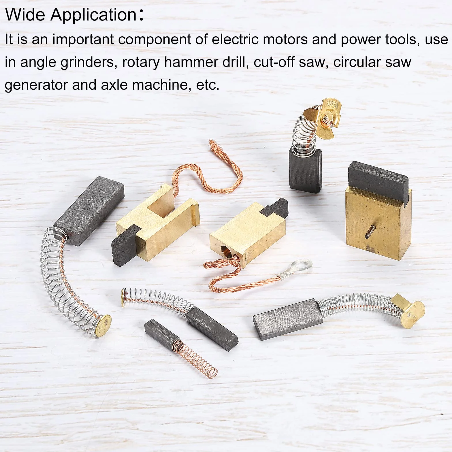 PATIKIL Szczotki węglowe 20 x 5 x 4 mm do silników elektrycznych elektronarzędzia szlifierka kątowa piła stołowa naprawa części zamiennych, 4 szt