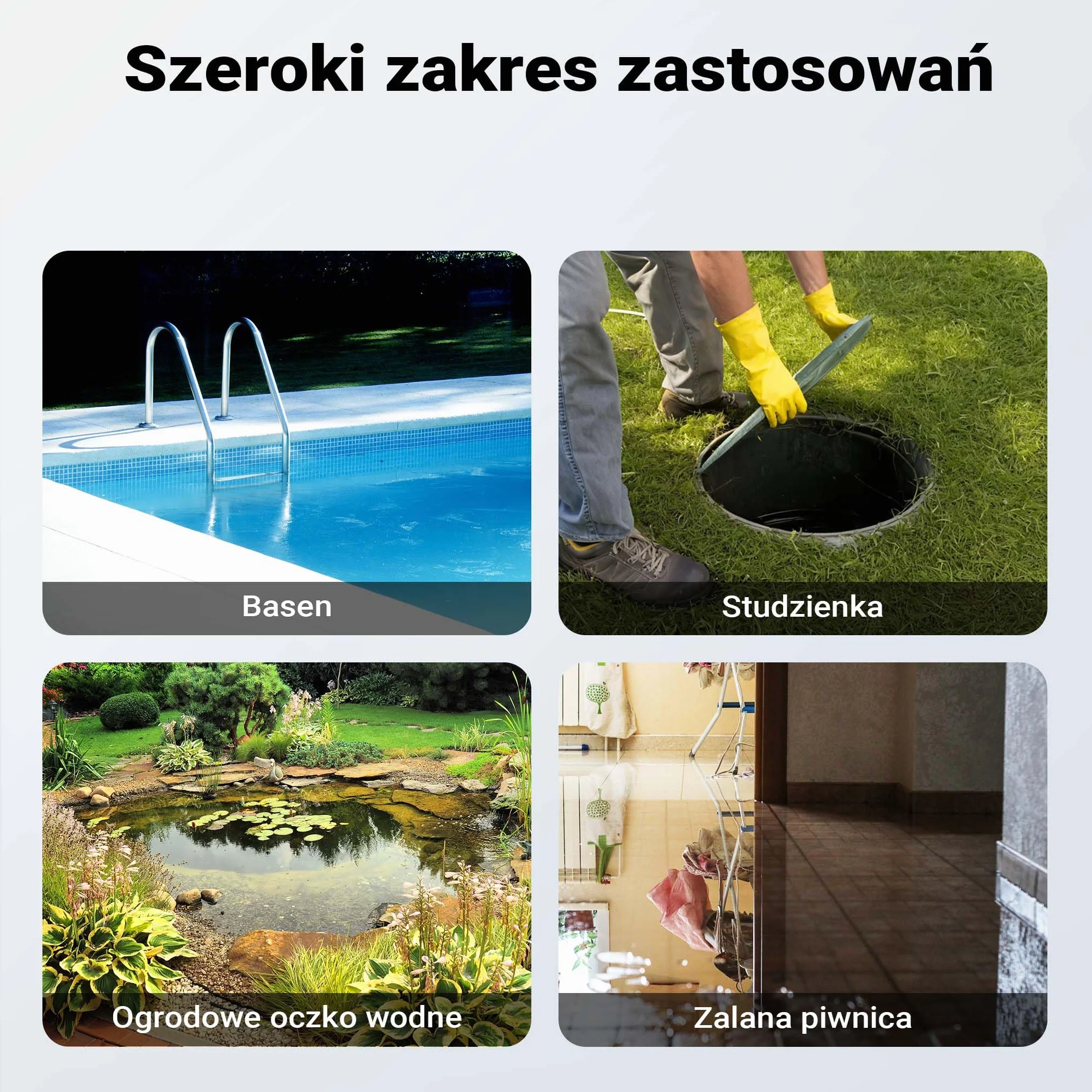 Wiltec Pompa do brudnej wody 1500W 36000l/h z czujnikiem maks. wysokość podnoszenia 10m i 20m wężem