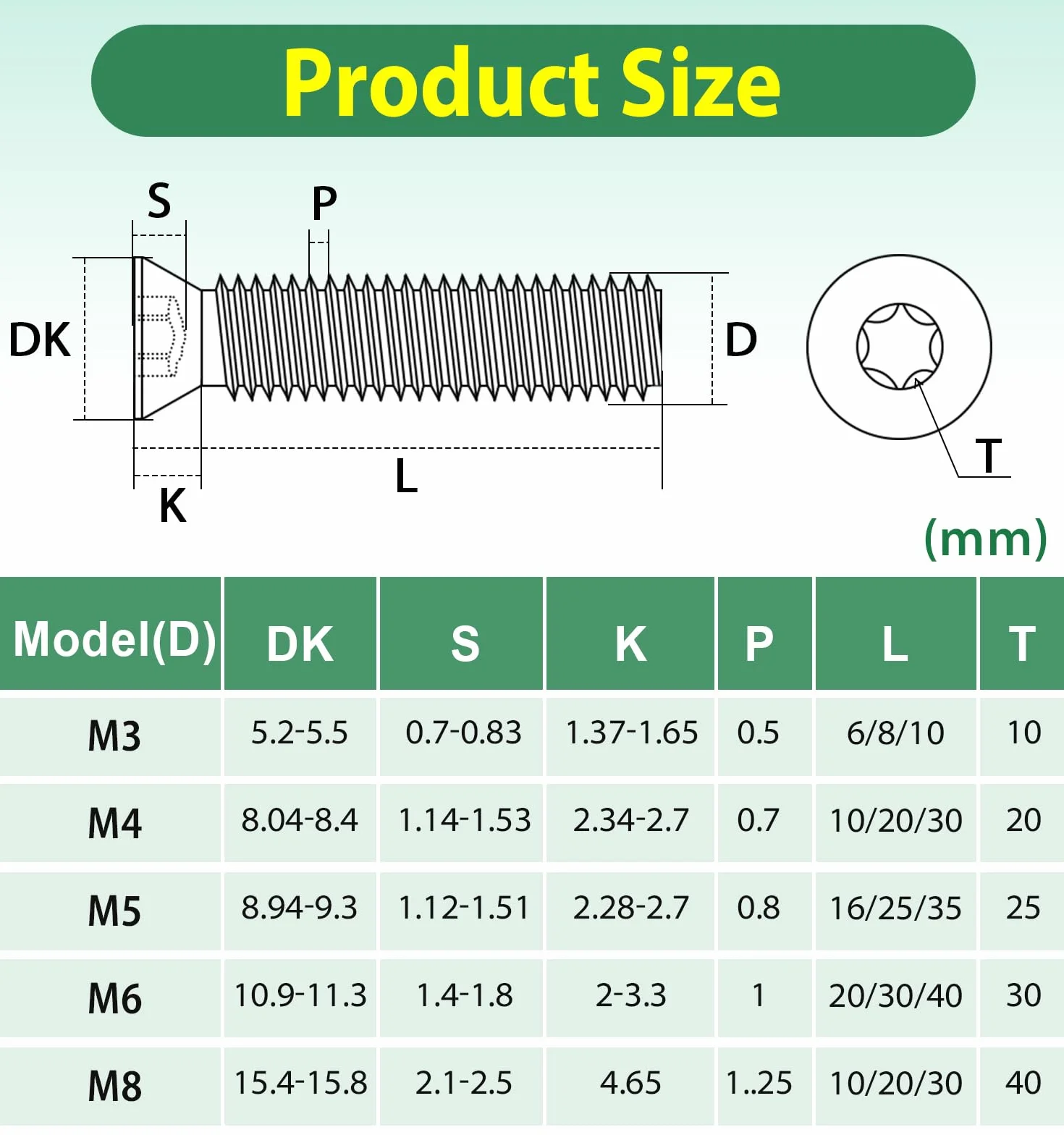 50 sztuk śrub z łbem wpuszczanym M3 x 10 mm, czarne, Bolatus 304 śruby ze stali nierdzewnej z łbem wpuszczanym Torx, z kluczem Torx i pudełkiem zgodnie z normą ISO 14581, do maszyn i urządzeń