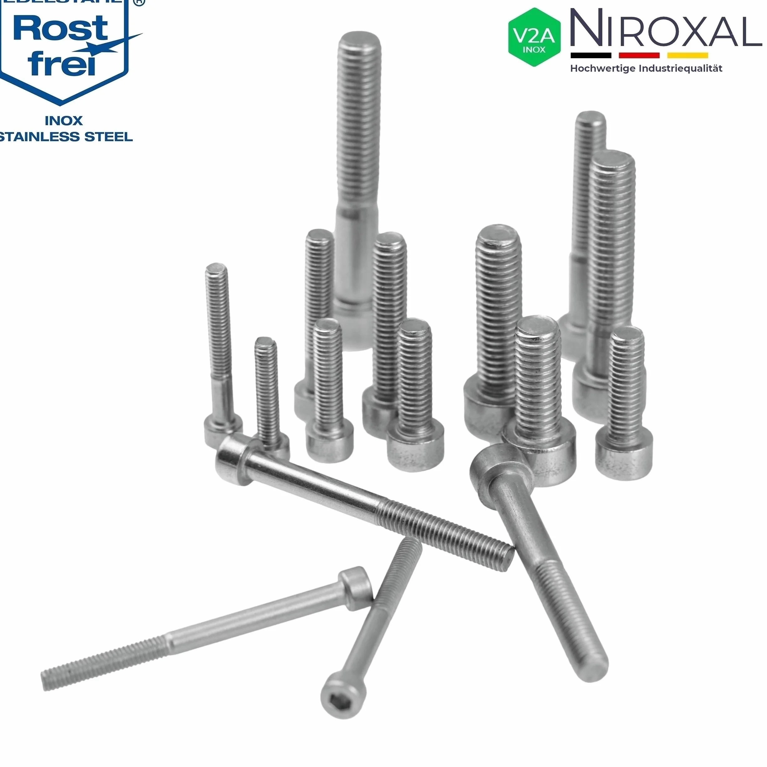 Śruba cylindryczna ze stali nierdzewnej V2A M4 x 60 mm 25 sztuk