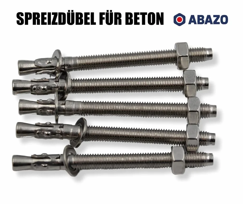 Kotwa śrubowa o dużej wytrzymałości M6 x 40 mm, ocynkowana, dopuszczenie do jakości przemysłowej, kotwa klinowa o dużej wytrzymałości, 10 szt. (M6 x 55 mm - 10 sztuk)