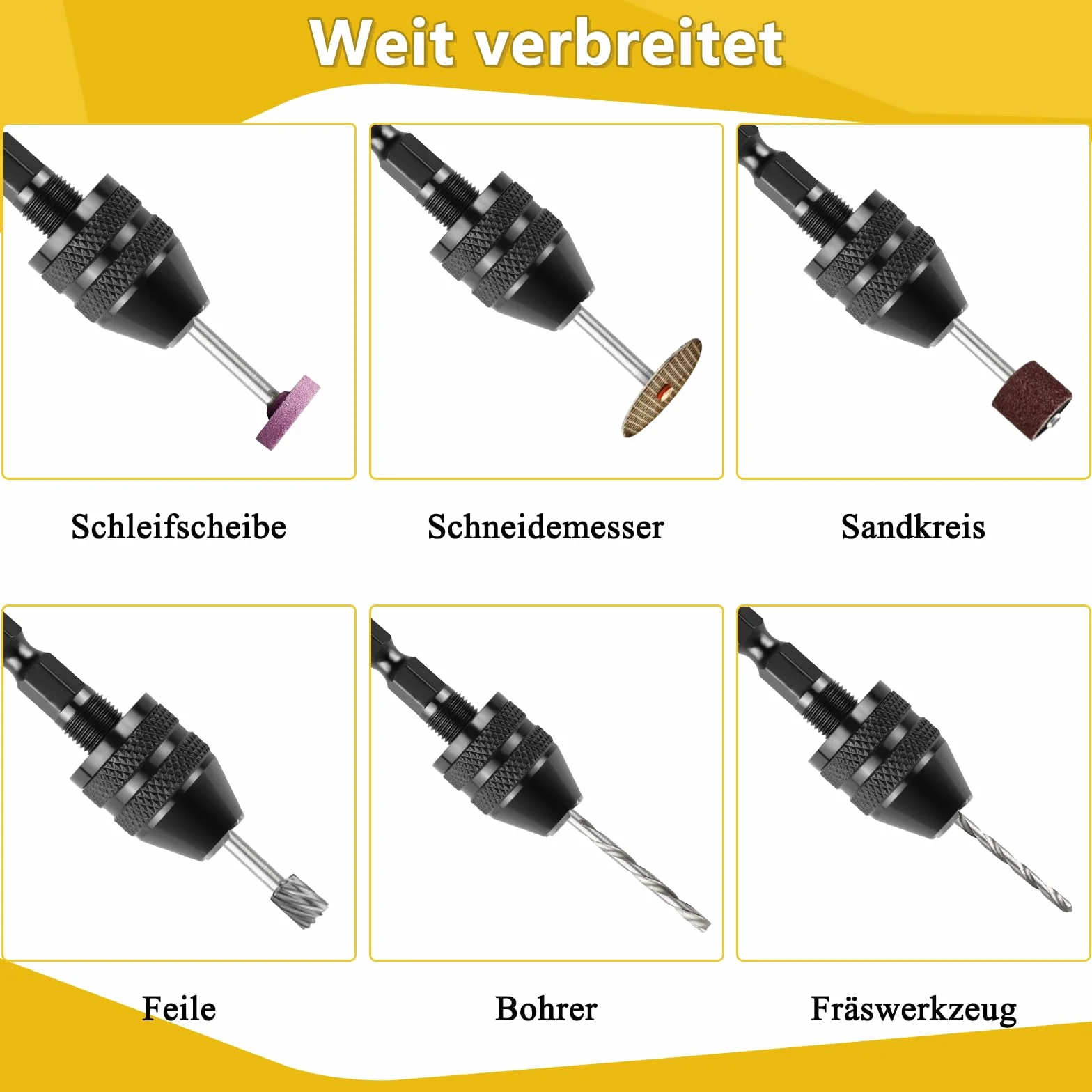 2 uchwyty wiertarskie z szybkozłączką 1/4 cala, 0,3–6,5 mm i 0,3–3,6 mm, adapter wiertła z uchwytem sześciokątnym, 10 wierteł 0,8–3,0 mm do narzędzi do konwersji