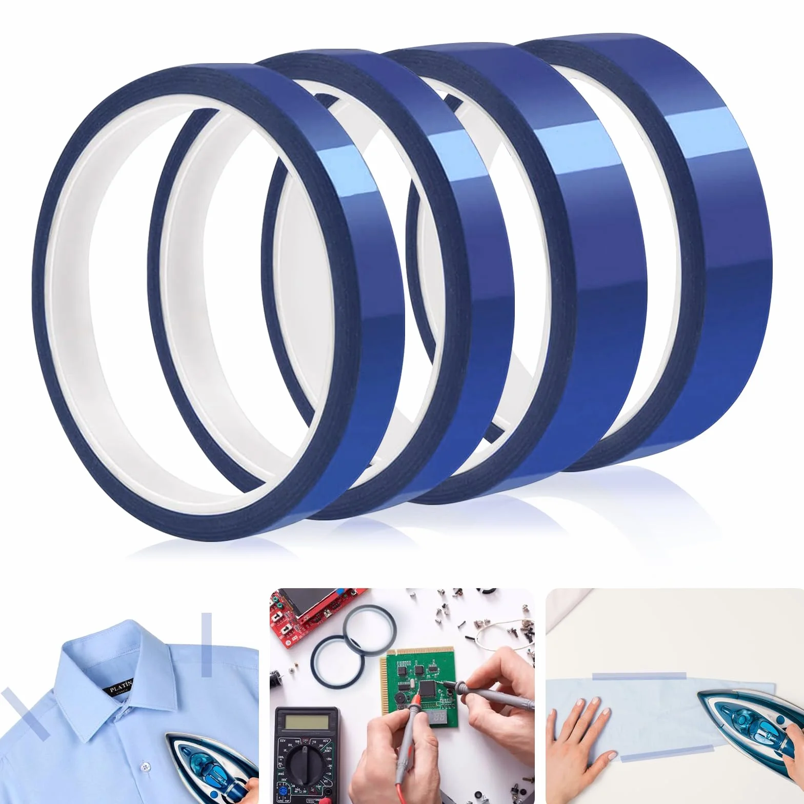 4 rolki termosublimacji, termotransferowa taśma termotransferowa, niebieska, bez pozostałości, do druku elektronicznego, płytek drukowanych "zrób to sam" (10 mm/20 mm x 33