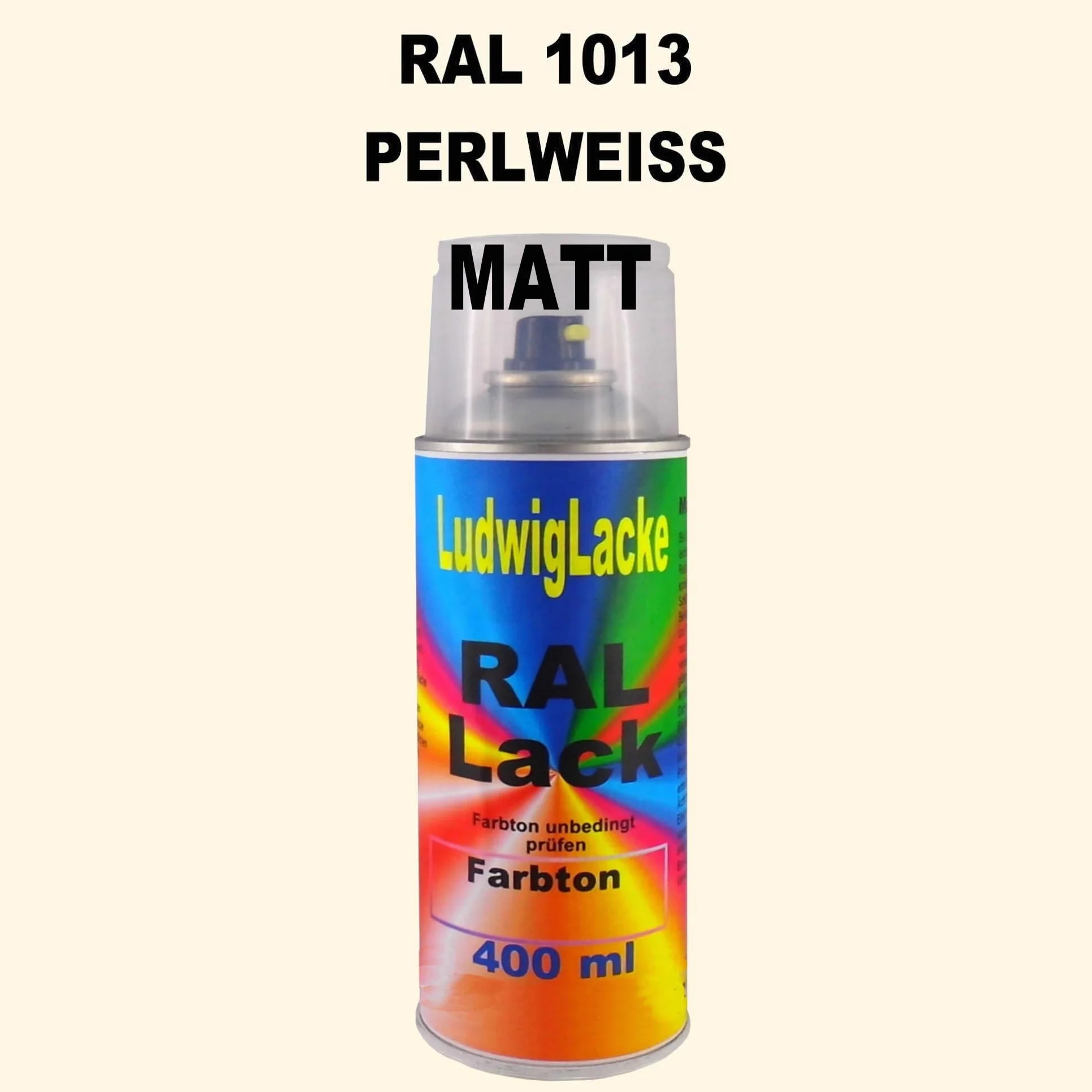 Dekoracyjny lakier akrylowy, 400 ml, spray RAL kolor matowy lub błyszczący, szybkoschnący, do lakierowania i dekorowania, z wielu materiałów "zrób to sam" (RAL 1013 perłowo-biały matowy)