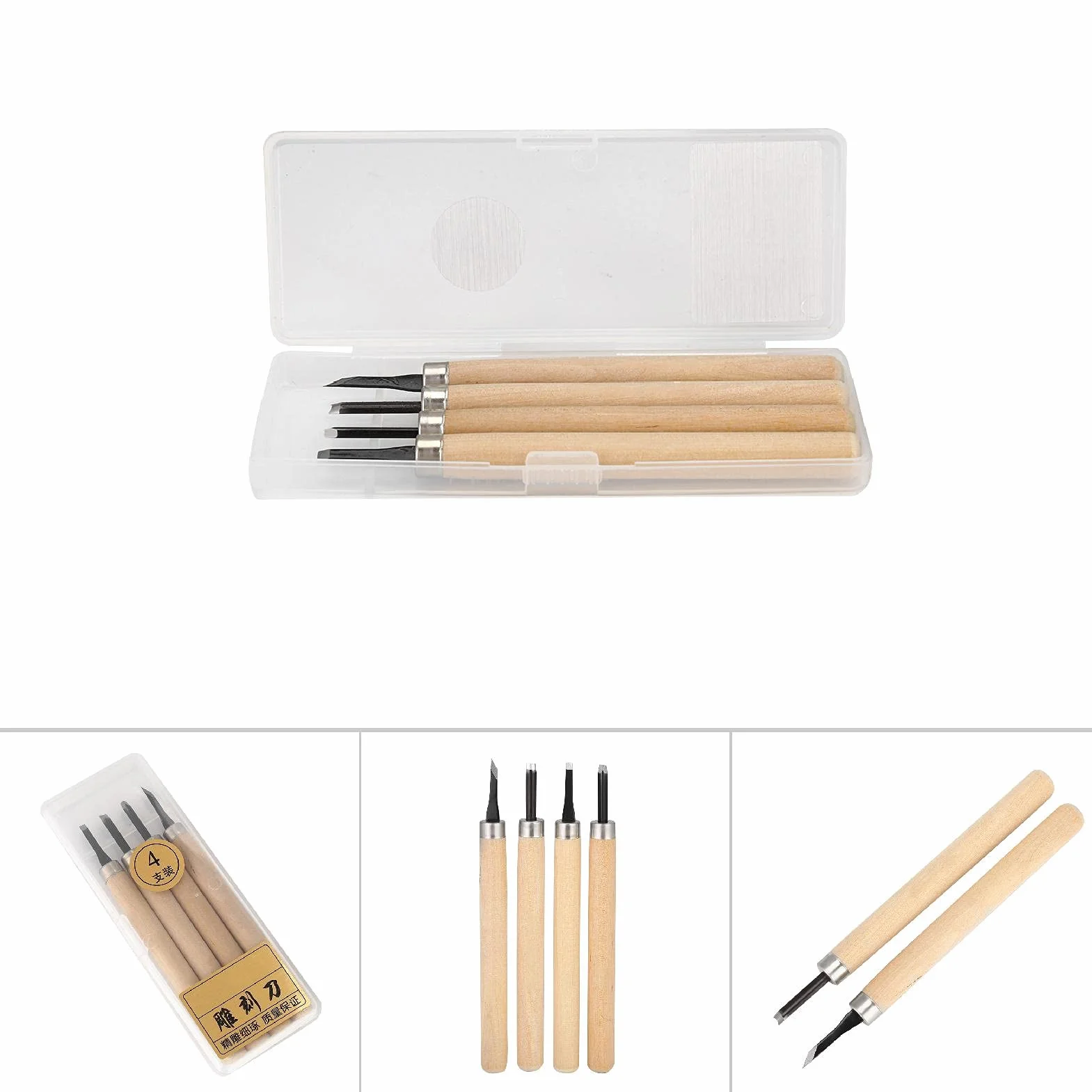 Holz Messer, Tools Set, 4?PCS professionelle Messer Manuelle Spitzer Gummi Stempel Messer Carving Tools Set